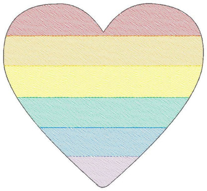 Rainbow Heart embroidery designs - Gay Pride Heart embroidery design machine embroidery pattern - Colorful embroidery file - LGBTQ+ Heart Marcia Embroidery