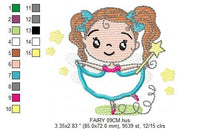 Cargar imagen en el visor de la galería, Fairy embroidery designs - Baby girl embroidery design machine embroidery pattern - Pixie embroidery file - Fairy design Instant Download
