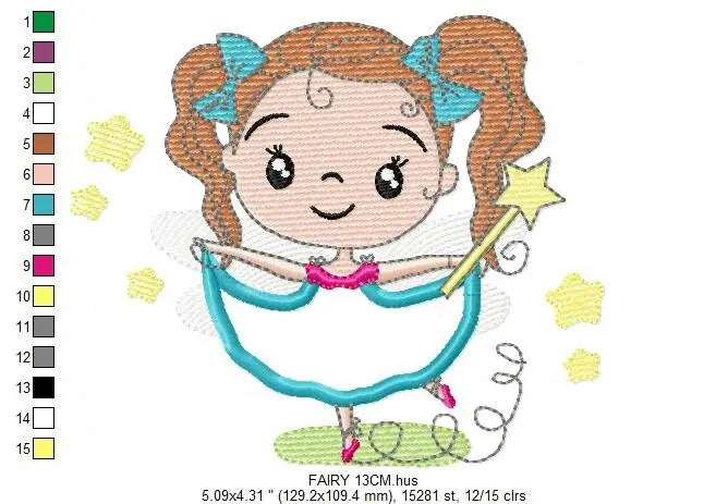 Fairy embroidery designs - Baby girl embroidery design machine embroidery pattern - Pixie embroidery file - Fairy design Instant Download Marcia Embroidery