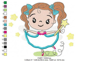 Fairy embroidery designs - Baby girl embroidery design machine embroidery pattern - Pixie embroidery file - Fairy design Instant Download