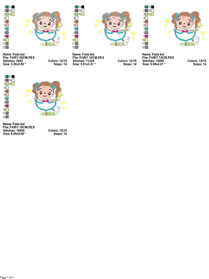 Fairy embroidery designs - Baby girl embroidery design machine embroidery pattern - Pixie embroidery file - Fairy design Instant Download Marcia Embroidery