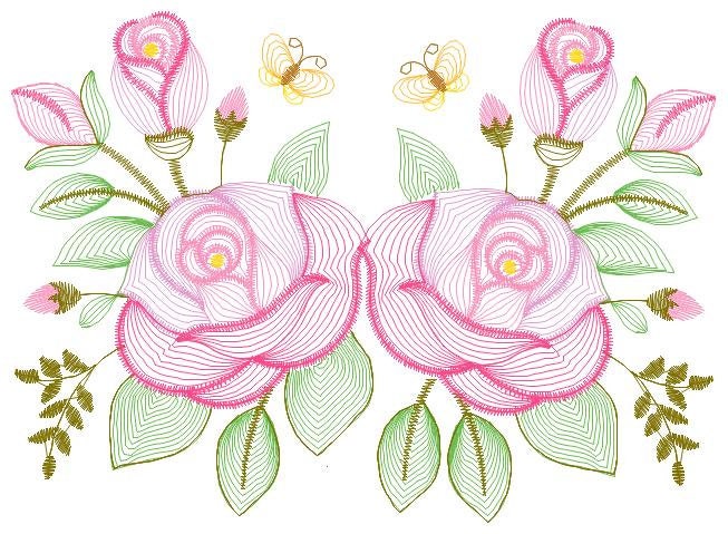 Roses embroidery designs - Flower embroidery design machine embroidery pattern - Rippled Floral embroidery file - instant digital download Marcia Embroidery
