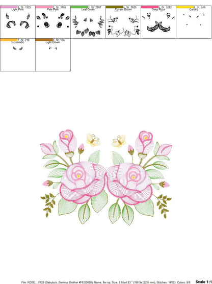 Roses embroidery designs - Flower embroidery design machine embroidery pattern - Rippled Floral embroidery file - instant digital download Marcia Embroidery