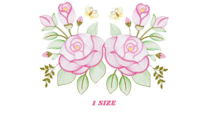 Roses embroidery designs - Flower embroidery design machine embroidery pattern - Rippled Floral embroidery file - instant digital download Marcia Embroidery