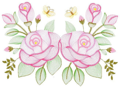 Roses embroidery designs - Flower embroidery design machine embroidery pattern - Rippled Floral embroidery file - instant digital download Marcia Embroidery