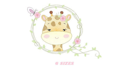 Giraffe embroidery designs - Woodland animals embroidery design machine embroidery pattern - Baby girl embroidery file - instant download