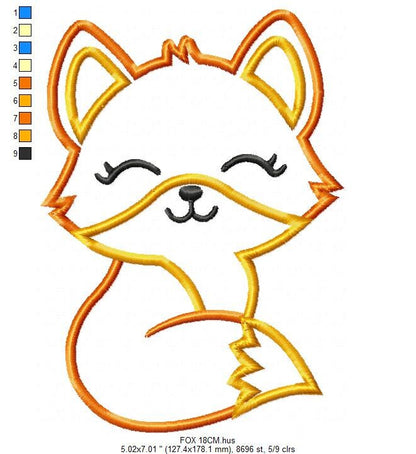 Fox embroidery designs - Red Fox embroidery design machine embroidery pattern - Woodland Animal embroidery - Fox Applique - instant download