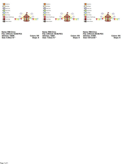 Circus embroidery design - Fair embroidery designs machine embroidery pattern - Tent embroidery file - instant embroidery download digital