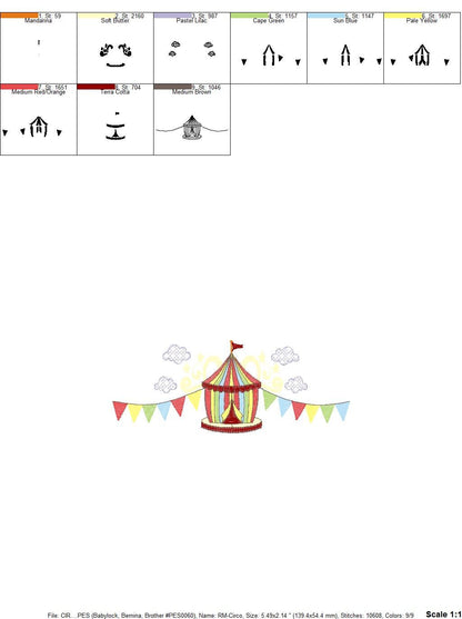 Circus embroidery design - Fair embroidery designs machine embroidery pattern - Tent embroidery file - instant embroidery download digital