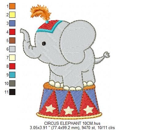 Elephant embroidery designs - Animal Circus embroidery design machine embroidery pattern - Baby boy embroidery file - Circus embroidery pes Marcia Embroidery