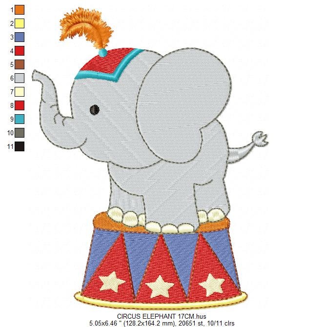 Elephant embroidery designs - Animal Circus embroidery design machine embroidery pattern - Baby boy embroidery file - Circus embroidery pes Marcia Embroidery