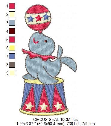 Circus Seal embroidery designs - Animal circus embroidery design machine embroidery pattern - Baby boy embroidery file - Circus embroidery