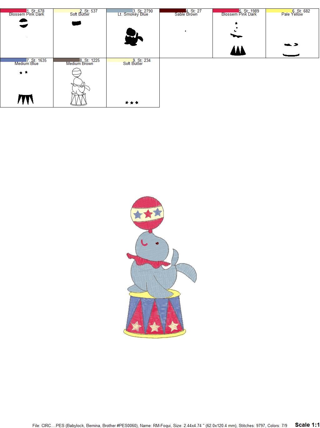 Circus Seal embroidery designs - Animal circus embroidery design machine embroidery pattern - Baby boy embroidery file - Circus embroidery