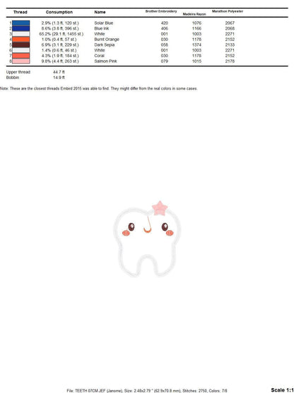 Tooth embroidery designs - Toothpaste embroidery design machine embroidery pattern - toothbrush embroidery file - Dental instant download Marcia Embroidery