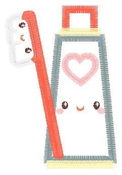 Toothbrush embroidery designs - Toothpaste embroidery design machine embroidery pattern - Tooth embroidery file - Dental instant download