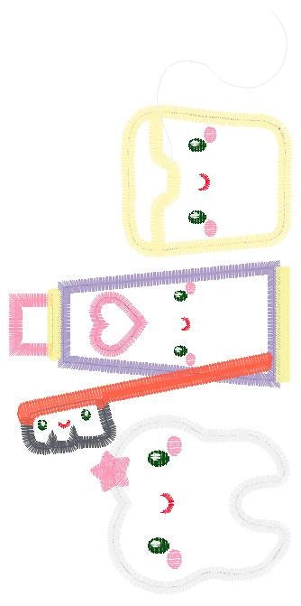 Toothbrush embroidery designs - Toothpaste embroidery design machine embroidery pattern - Dentist embroidery file - Dental instant download