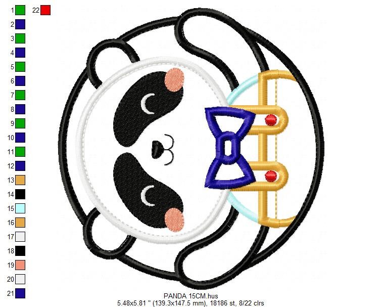 Panda embroidery design - Animal embroidery designs machine embroidery pattern - Baby boy embroidery file - Face Panda applique design