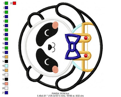 Panda embroidery design - Animal embroidery designs machine embroidery pattern - Baby boy embroidery file - Face Panda applique design