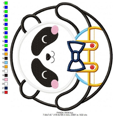 Panda embroidery design - Animal embroidery designs machine embroidery pattern - Baby boy embroidery file - Face Panda applique design