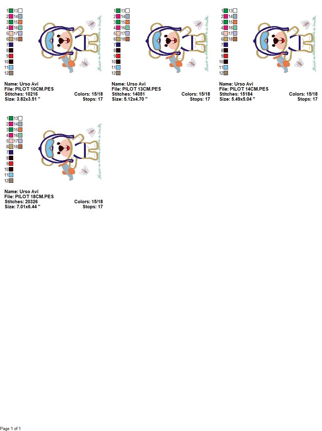 Bear embroidery designs - Plane embroidery design machine embroidery pattern - Teddy bear embroidery file - Bear Pilot Bear applique design