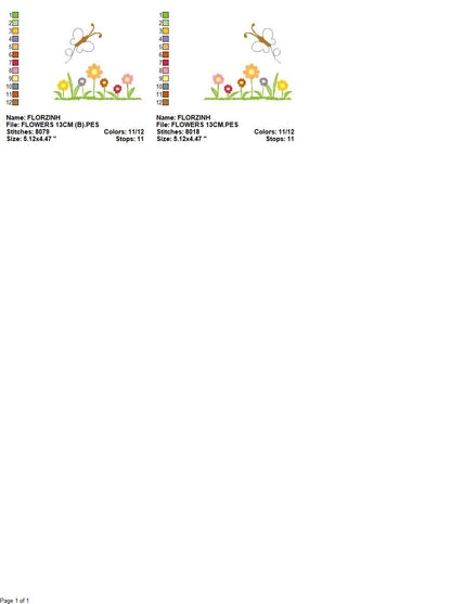 Flower garden embroidery designs - Flowers embroidery design machine embroidery pattern - Butterfly embroidery file - kitchen cloth apron
