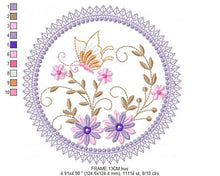 Cargar imagen en el visor de la galería, Flower Frame embroidery designs - Daisy embroidery design machine embroidery pattern - Kitchen embroidery file - instant digital download
