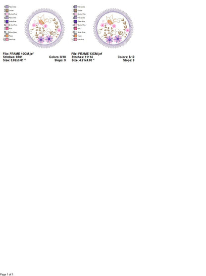 Flower Frame embroidery designs - Daisy embroidery design machine embroidery pattern - Kitchen embroidery file - instant digital download