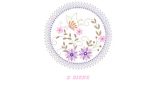 Load image into Gallery viewer, Flower Frame embroidery designs - Daisy embroidery design machine embroidery pattern - Kitchen embroidery file - instant digital download
