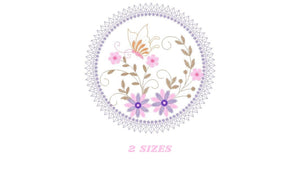 Flower Frame embroidery designs - Daisy embroidery design machine embroidery pattern - Kitchen embroidery file - instant digital download