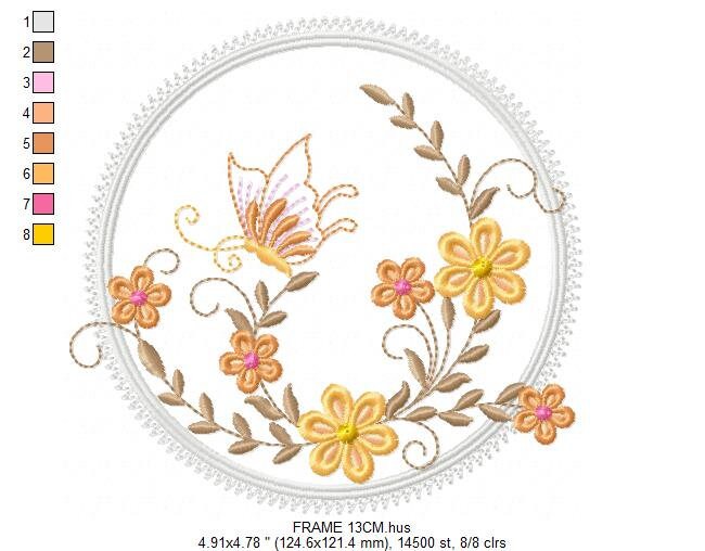 Kitchen embroidery designs - Flower frame embroidery design machine embroidery pattern - Daisy embroidery file - instant digital download
