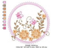 Load image into Gallery viewer, Flower Frame embroidery designs - Flower embroidery design machine embroidery pattern - Kitchen embroidery file - instant digital download
