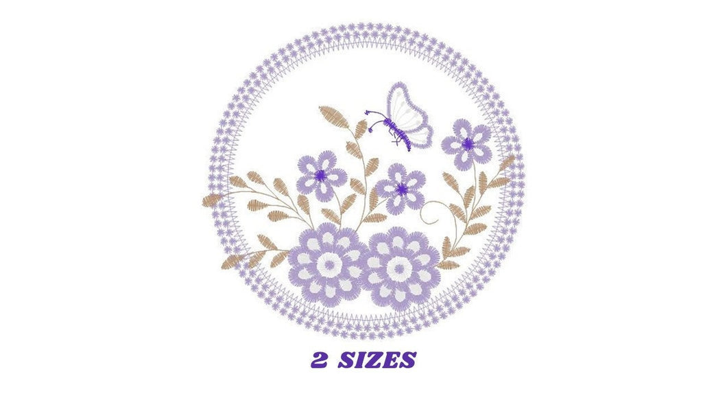 Frame embroidery designs - Flower stamp embroidery design machine embroidery pattern - Daisy embroidery file - embroidery digital download