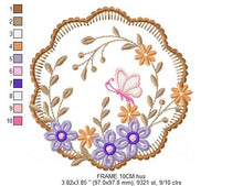 Load image into Gallery viewer, Flower stamp embroidery designs - Flower frame embroidery design machine embroidery pattern - Daisy embroidery file - embroidery download
