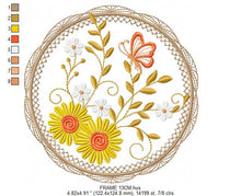 Load image into Gallery viewer, Garden Frame embroidery designs - Flowers Tag embroidery design machine embroidery pattern - Butterfly embroidery file  - instant download
