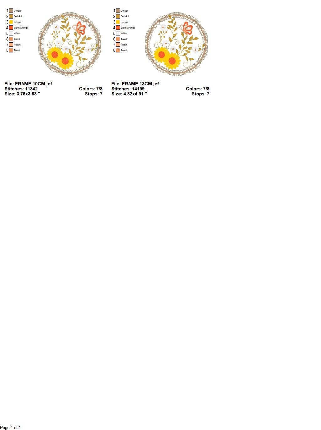 Garden Frame embroidery designs - Flowers Tag embroidery design machine embroidery pattern - Butterfly embroidery file  - instant download