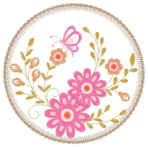 Frame embroidery designs - Flower embroidery design machine embroidery pattern - Daisy embroidery file girl embroidery - Flower frame design