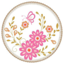 Charger l&#39;image dans la galerie, Frame embroidery designs - Flower embroidery design machine embroidery pattern - Daisy embroidery file girl embroidery - Flower frame design
