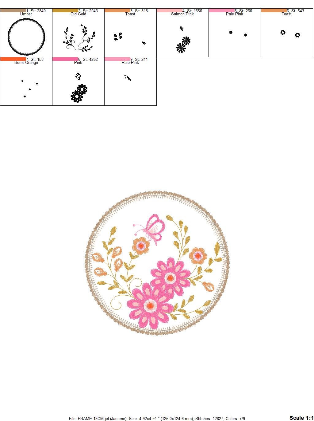 Frame embroidery designs - Flower embroidery design machine embroidery pattern - Daisy embroidery file girl embroidery - Flower frame design