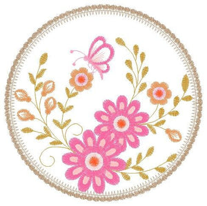 Frame embroidery designs - Flower embroidery design machine embroidery pattern - Daisy embroidery file girl embroidery - Flower frame design