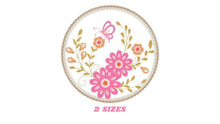 Laden Sie das Bild in den Galerie-Viewer, Frame embroidery designs - Flower embroidery design machine embroidery pattern - Daisy embroidery file girl embroidery - Flower frame design
