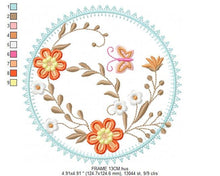 Load image into Gallery viewer, Frame embroidery designs - Flower embroidery design machine embroidery pattern - Rose embroidery file girl embroidery - embroidery download
