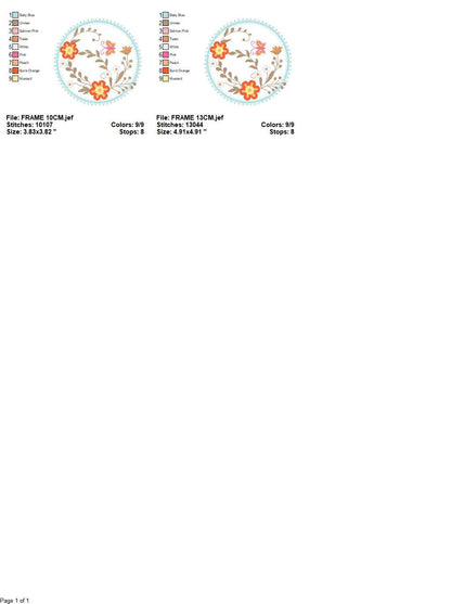 Frame embroidery designs - Flower embroidery design machine embroidery pattern - Rose embroidery file girl embroidery - embroidery download
