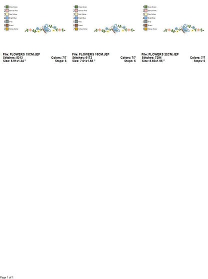 Butterfly embroidery design - Delicate Flowers embroidery designs machine embroidery pattern - Kitchen Towel embroidery file - pes download