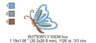 Butterfly embroidery design - Delicate embroidery designs machine embroidery pattern - Mini embroidery file - instant digital download pes Marcia Embroidery
