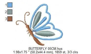 Butterfly embroidery design - Delicate embroidery designs machine embroidery pattern - Mini embroidery file - instant digital download pes Marcia Embroidery