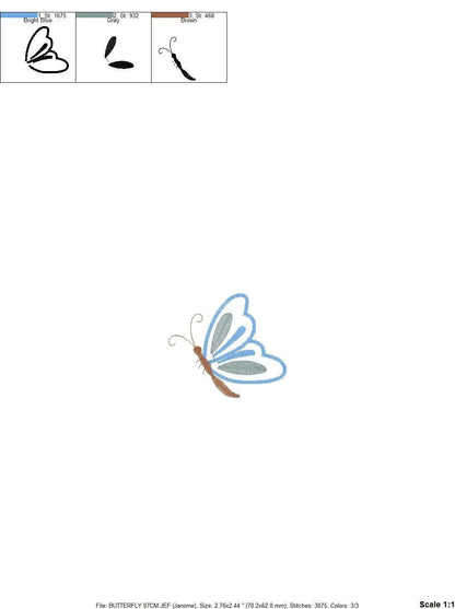 Butterfly embroidery design - Delicate embroidery designs machine embroidery pattern - Mini embroidery file - instant digital download pes Marcia Embroidery