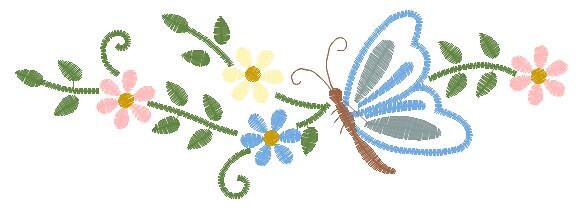Butterfly embroidery design - Delicate Flowers embroidery designs machine embroidery pattern - Kitchen embroidery file - instant download Marcia Embroidery