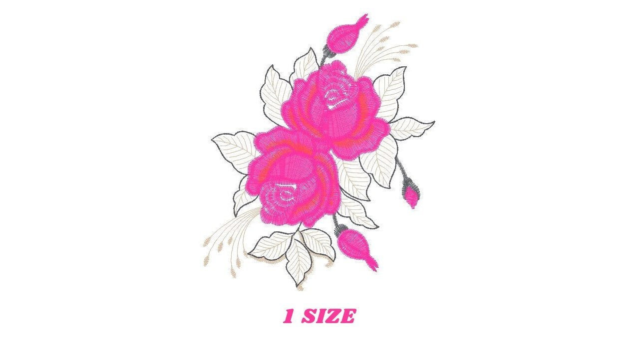 Roses embroidery designs - Flower embroidery design machine embroidery pattern - Floral embroidery file - instant embroidery download pes Marcia Embroidery