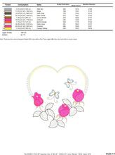 Laden Sie das Bild in den Galerie-Viewer, Heart with roses embroidery designs - Flower embroidery design machine embroidery pattern - Baby girl embroidery file Heart embroidery frame
