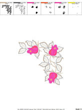 Load image into Gallery viewer, Roses embroidery designs - Flower corner embroidery design machine embroidery pattern - Monogram Frame embroidery file - instant download
